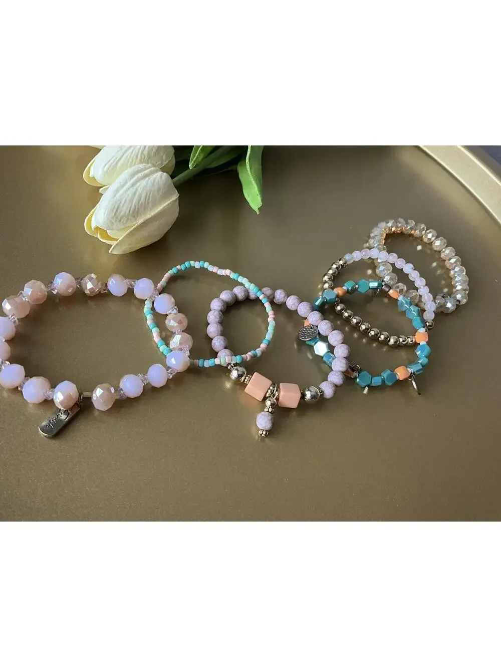 Erimish Pink Turquoise Bracelet Stack
